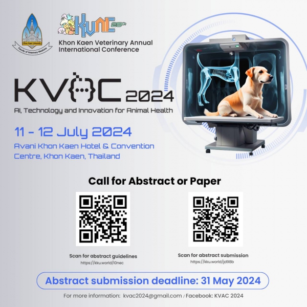 KVAC 25 : AI TECHNOLOGY AND INNOVATION FOR ANIMAL HEALTH July 11-12,2024 AVANI Khon Kaen Hotel & Convention Centre Khon Kaen,Thailand